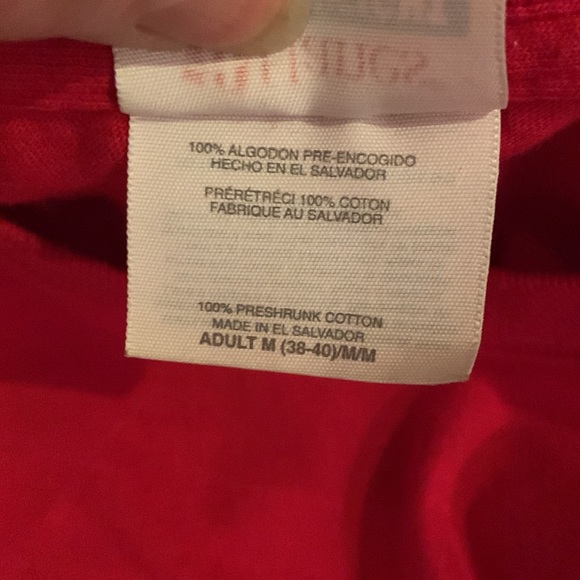 Christmas ted long sleeve HANES T-shirt in Adult MEDIUM. Cute snowman & redbird. - Picture 6 of 6